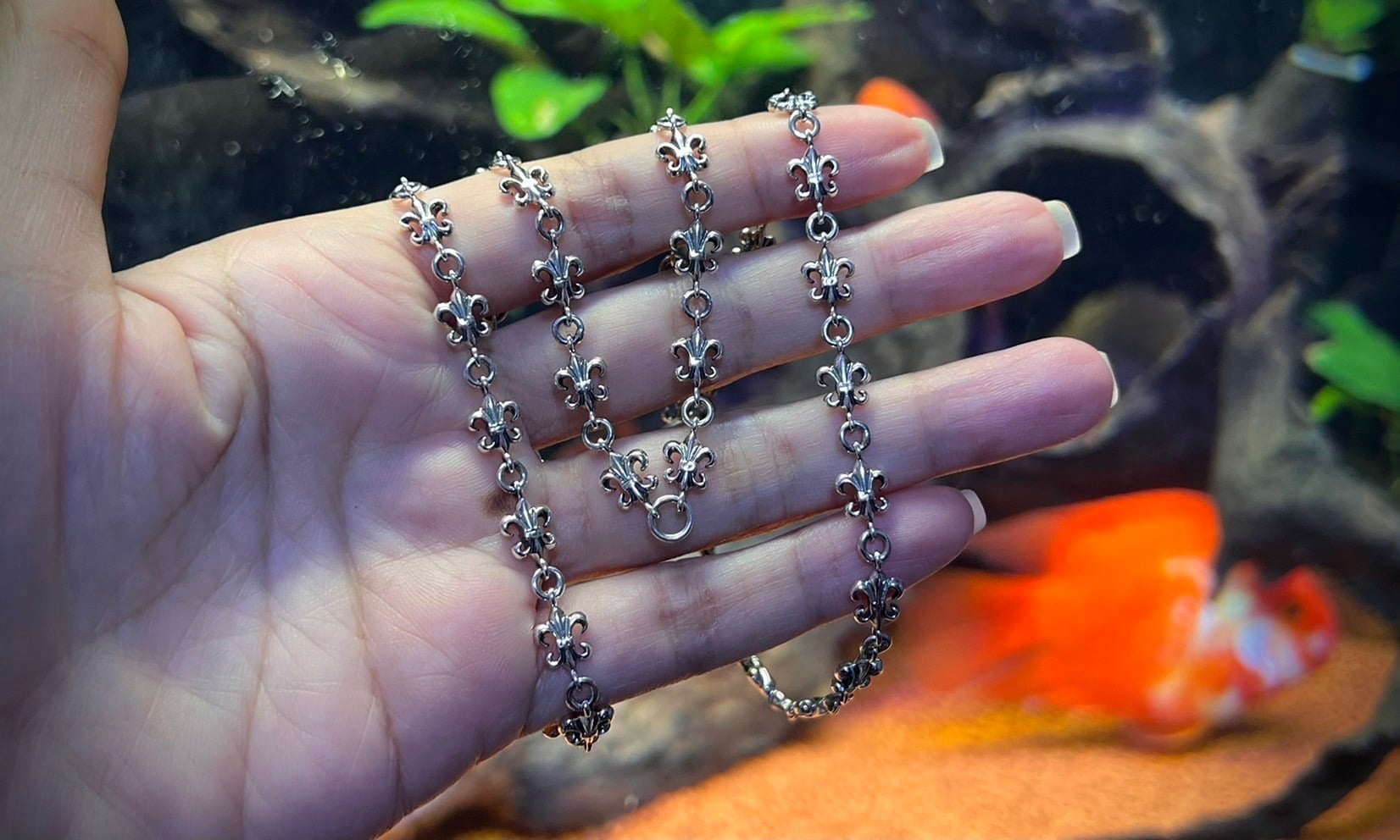 สร้อยคอ ลายเฟลอเดอร์ลีส์ เงินแท้ Sterling Silver 925 NSNL2908