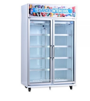 ใหญ่พิเศษ ตู้แช่เครืองดื่ม 2 ประตู Sanden intercool SDC-1000AY ขนาด 1040ลิตร สีขาว