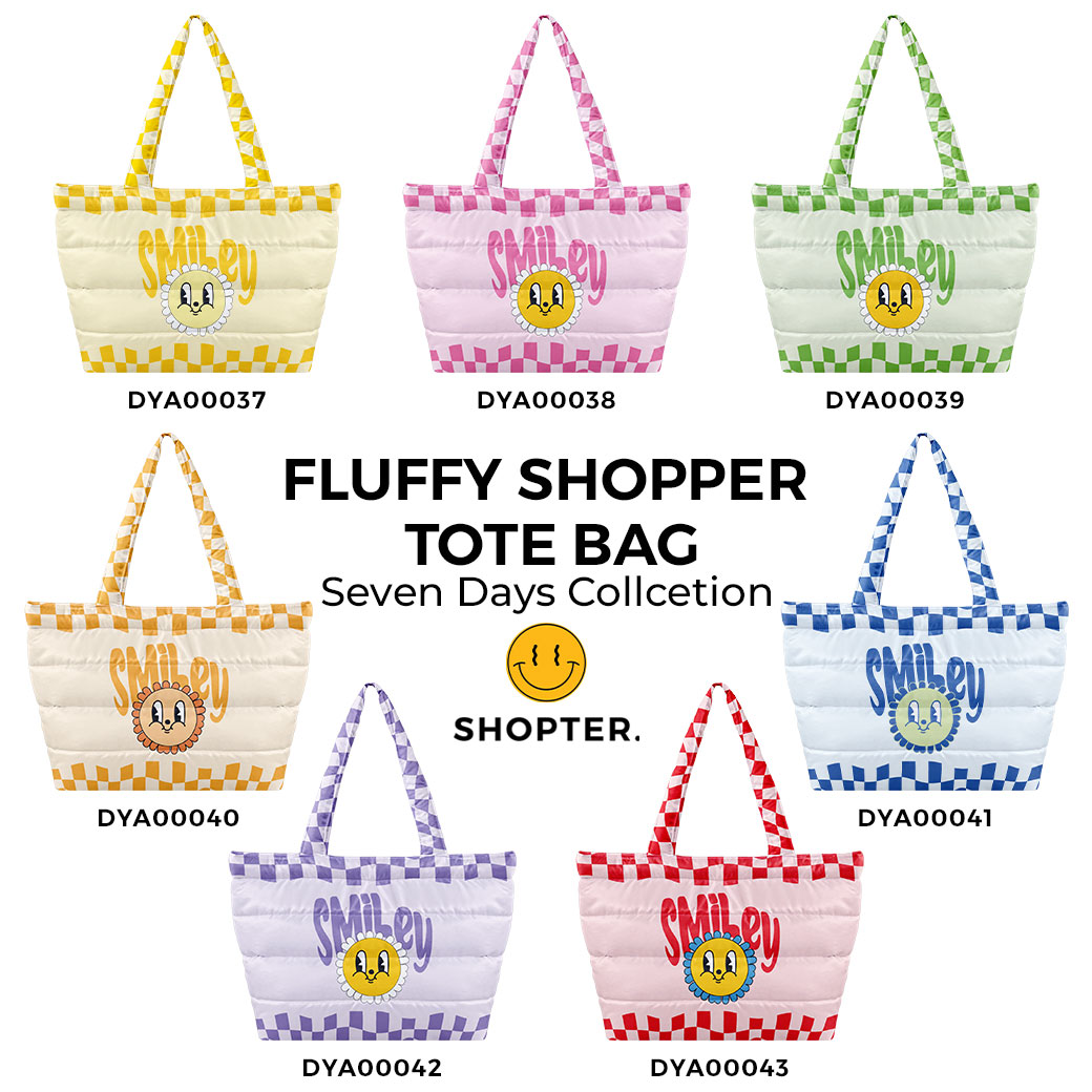 กระเป๋า Fluffy Shopper Tote Bag Seven Days Collection รหัส DYA00037-DYA00043 #SMILEY