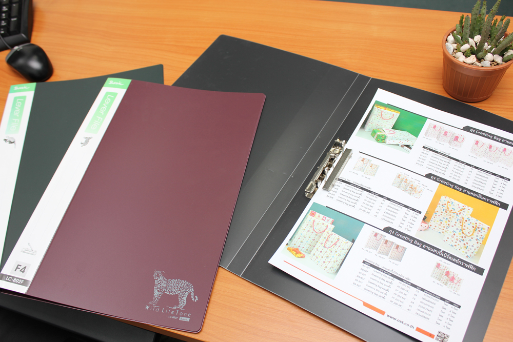 แฟ้มหนีบ 800 ไมครอน สีเข้มพิมพ์สกรีน