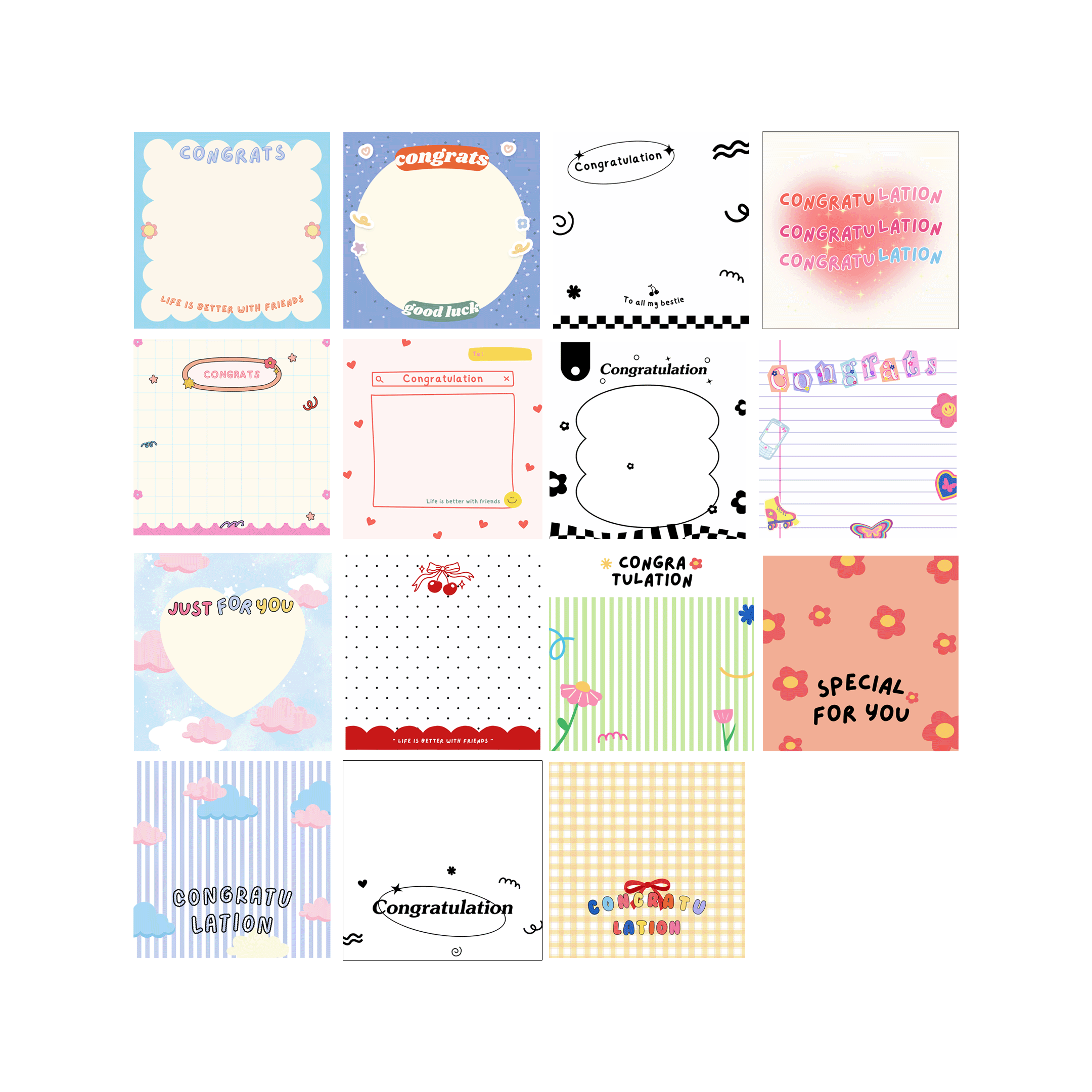 Congratulation Card การ์ดปัจฉิม ของขวัญปัจฉิม แผ่นรองสินค้า ขนาด 3x3 บรรจุ 30 แผ่น จำนวน 1 แพ็ค