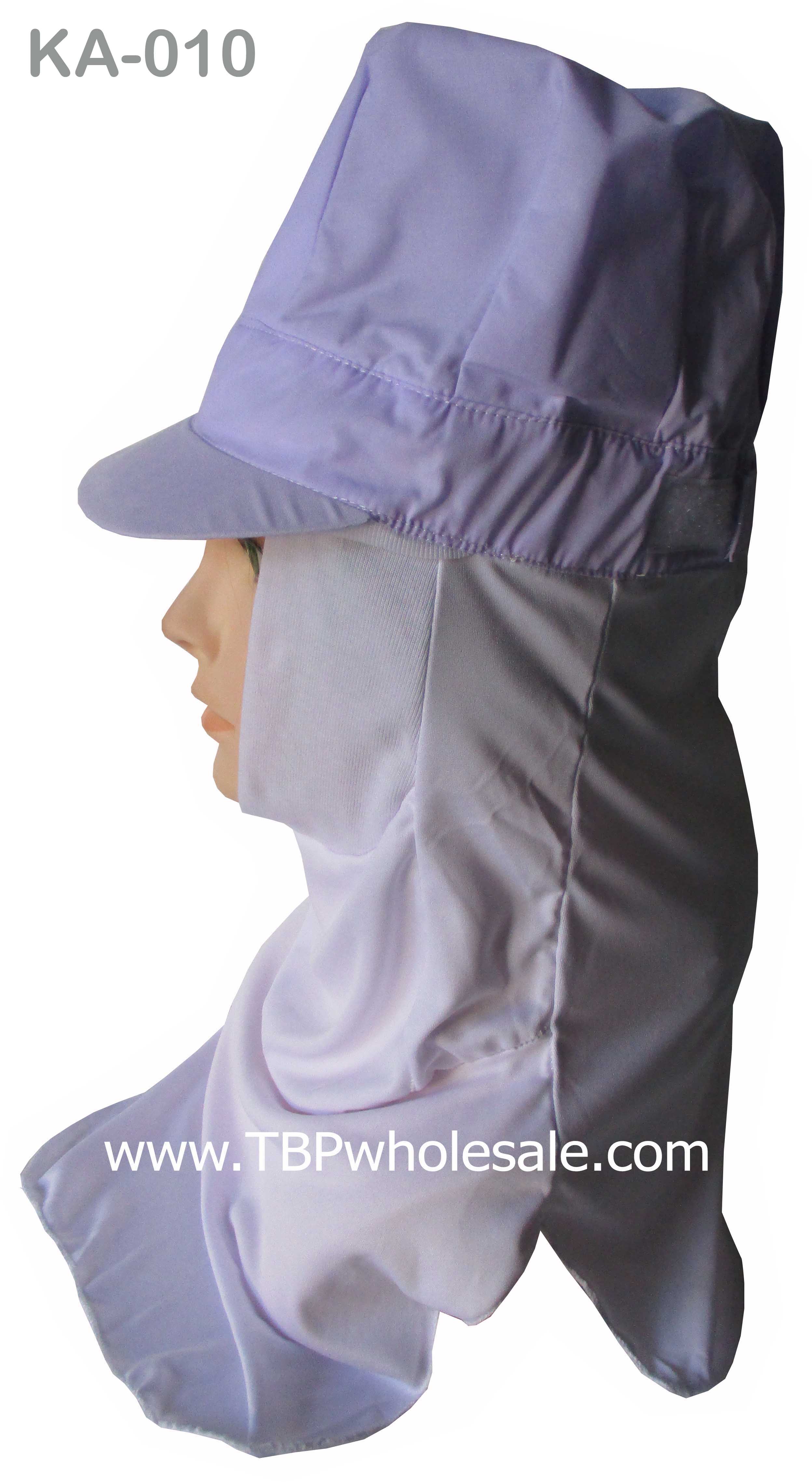 KA-010===ราคาส่ง 100 บาท ขั้นต่ำ 100 ใบ หมวกจับจีบอยู่ทรงสวยอัดแป้ง กรอบหน้ามีเป็นยืดกระชับใบหน้า ผ้าไมโครหนายาวคลุมไหล่ มีตาข่ายด้านในหมวก (โทเร210เส้น) สนใจติดต่อ 0810110084