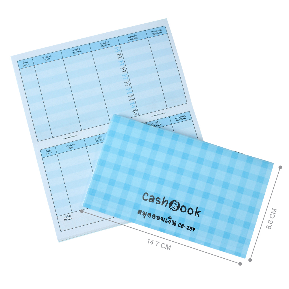 Savings Log Books with PP plastic Covers Plaid pattern