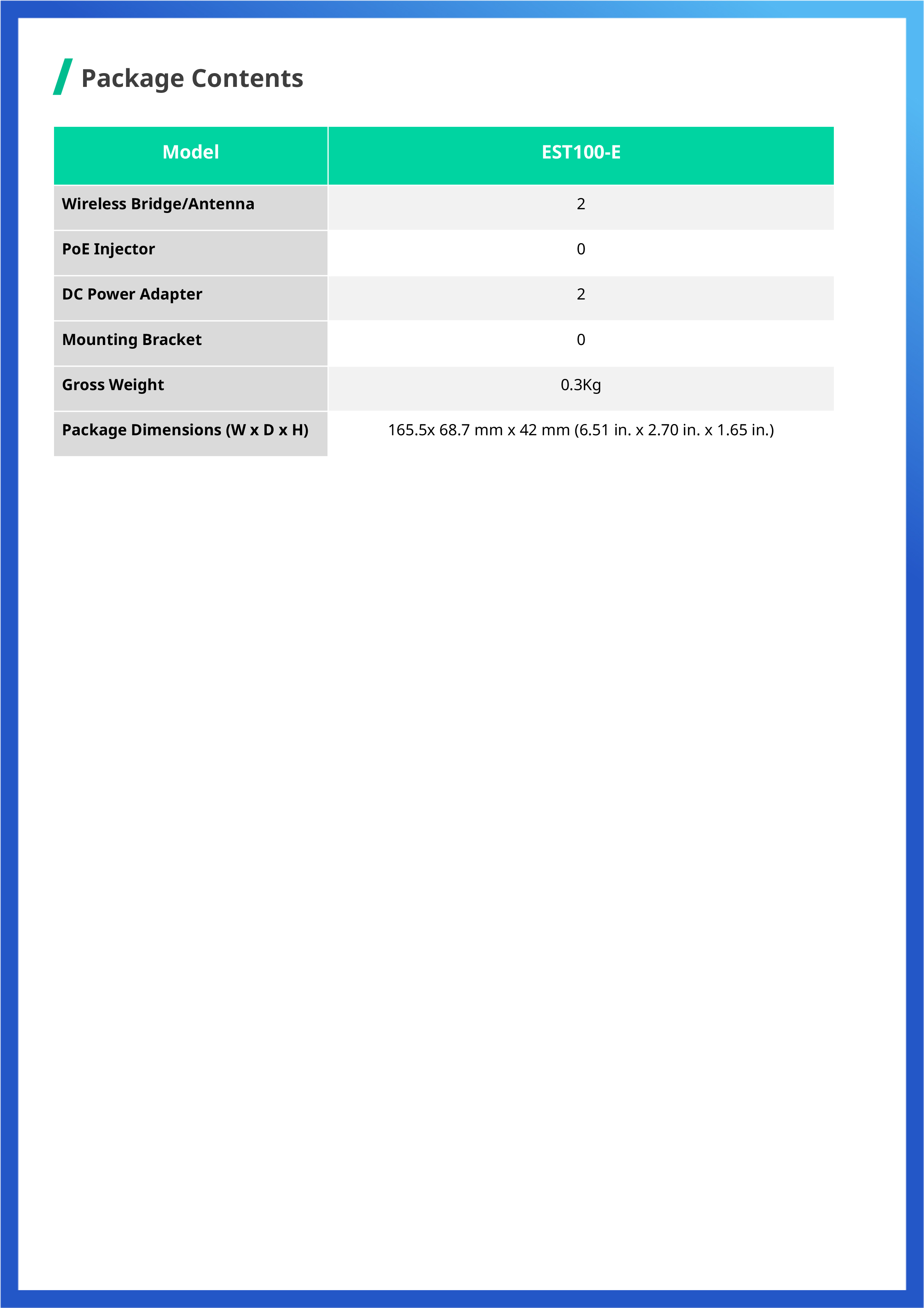 RUIJIE RG-EST100-E Wireless Bridge 2.4GHz, 500M., Dual Stream, IP55 BY BILLIONAIRE SECURETECH RG-EST100-E
