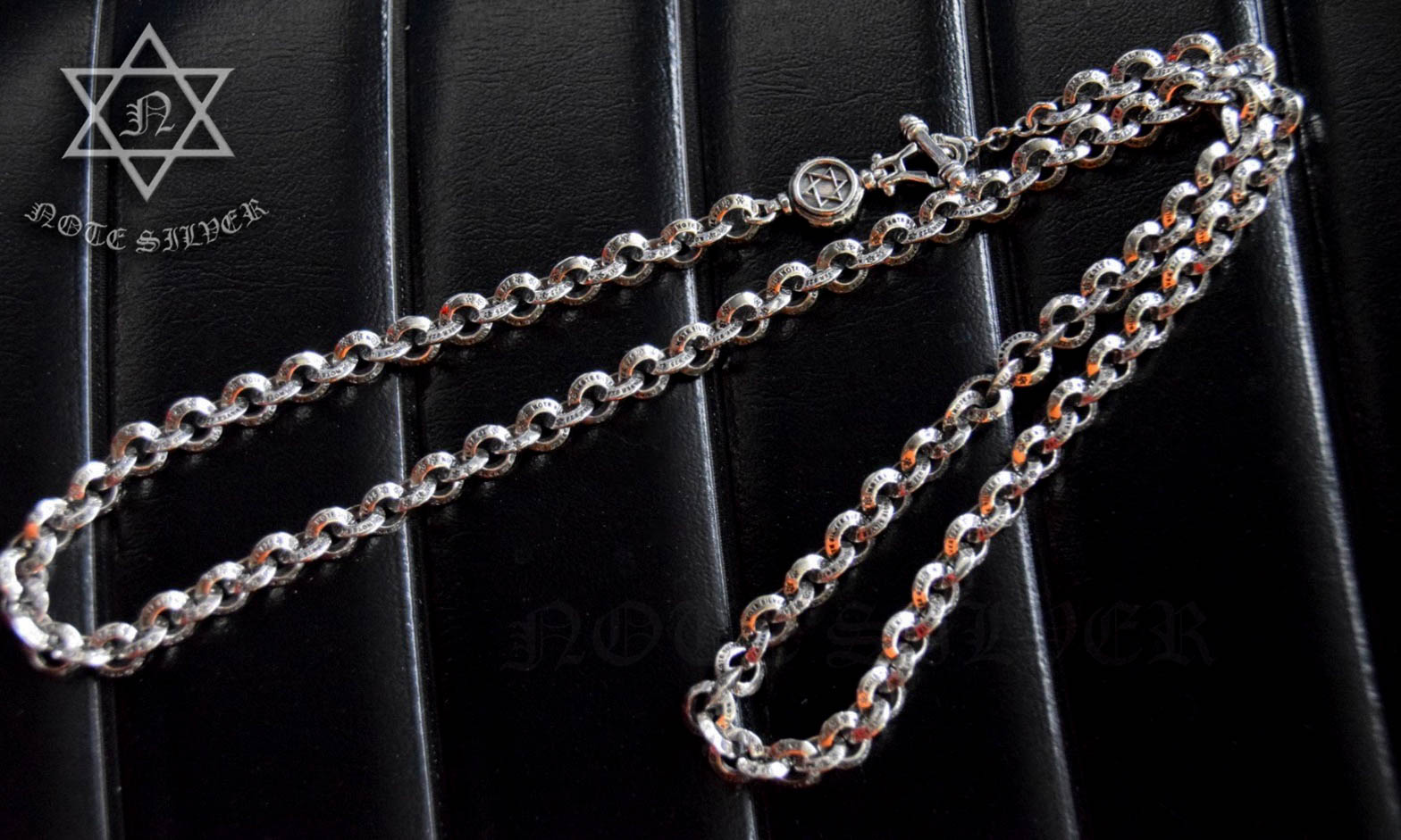 สร้อยคอเงินแท้ ลายโซ่กลมสลักอักษร NOTE SILVER Sterling Silver 925 ยาว 26" NSNL2596