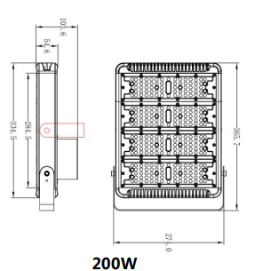 โคมไฟ LED Flood light 200W Model. GT01E-200W-W
