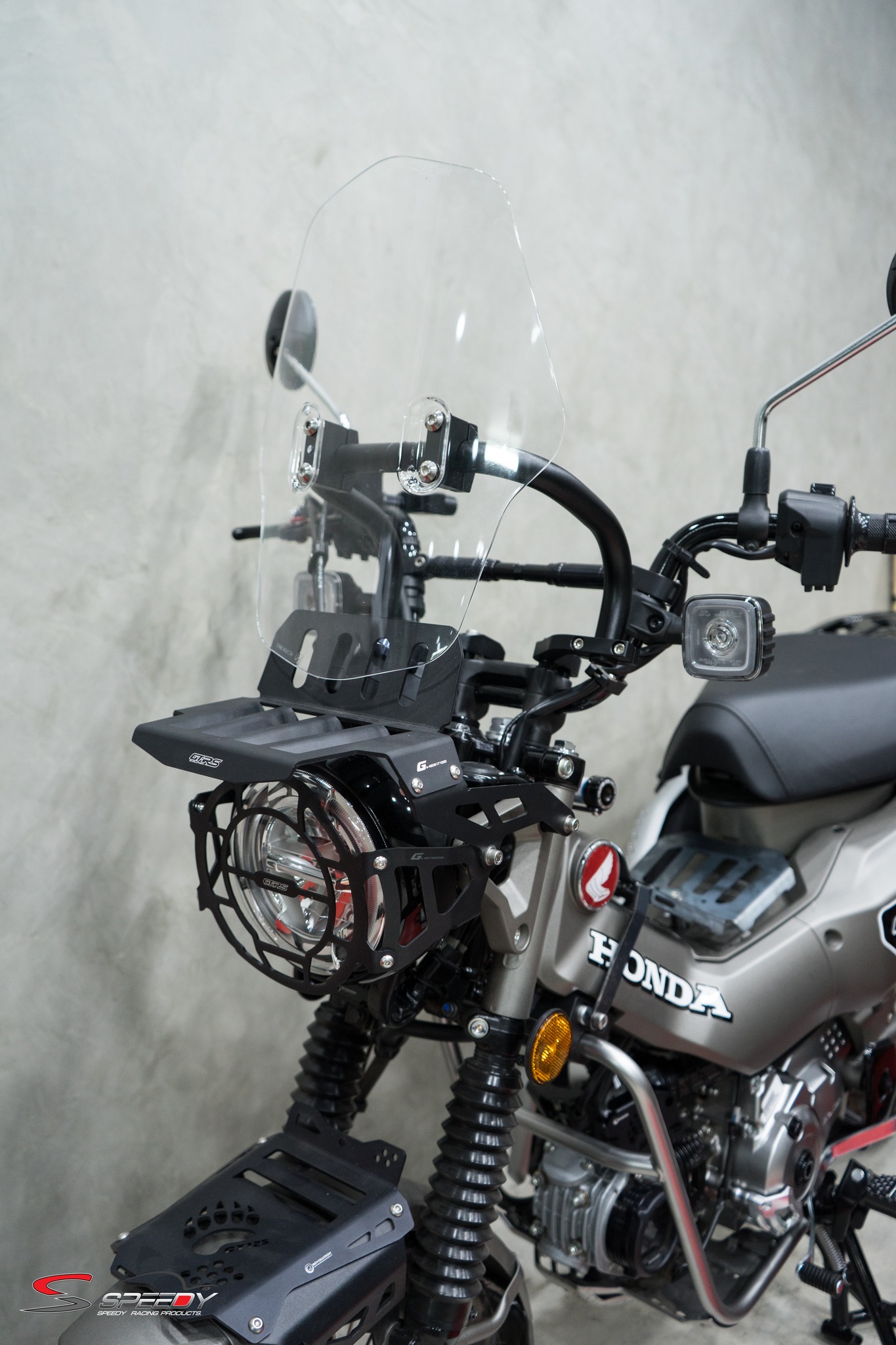 บังไมล์-ชิลล์หน้า+ขายึดตุ๊กตาแฮนด์ SPEEDY ST-125Dax/MONKEY-125/CT-125