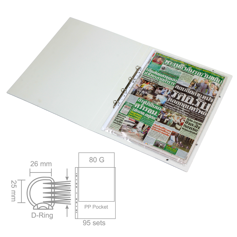 4-Ring Binder with Clear Sheet Protector RB-199