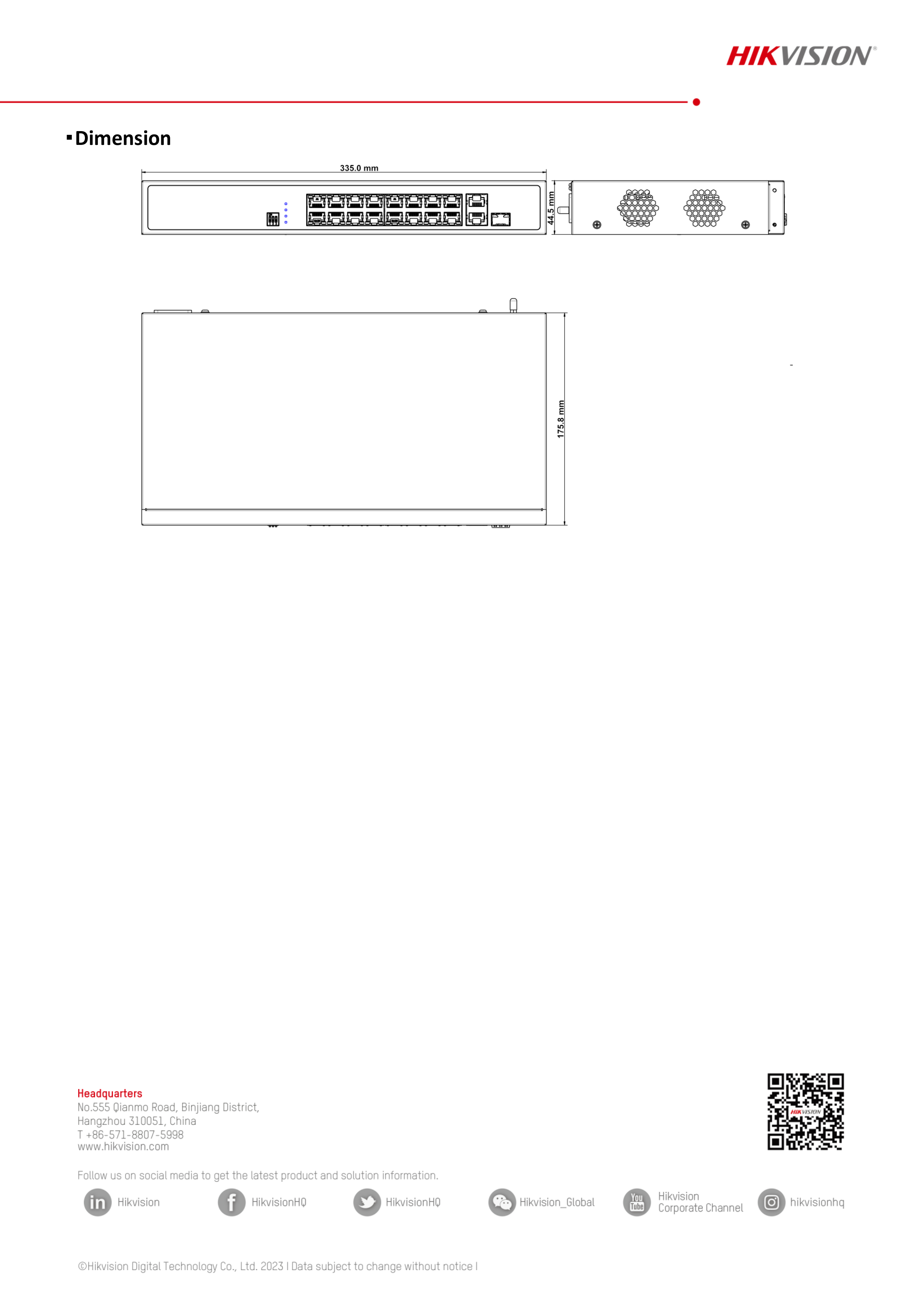 HIKVISION DS-3E0318P-E/M (C) 18 PoE Switch 16×100Mbps PoE, 1×1000Mbps RJ45, 1×1000Mbps SFP 150W BY BILLIONAIRE SECURETECH DS-3E0318P-E/M (C)