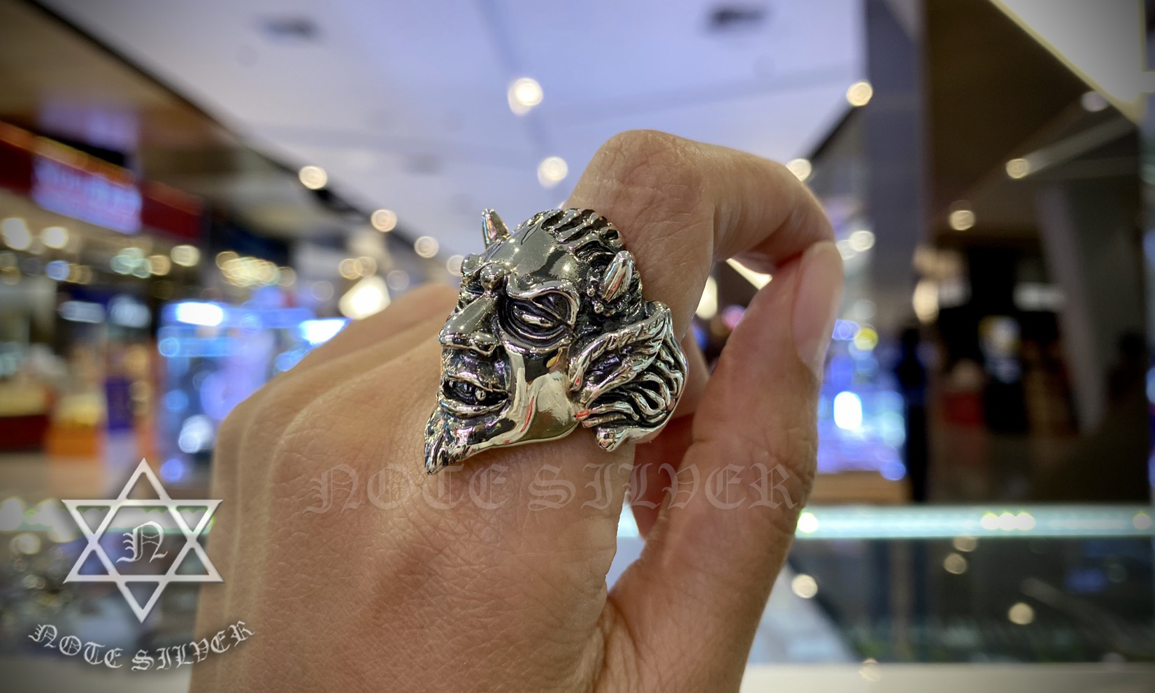 แหวนเงินแท้หน้าเดวิล Devil-Head Sterling Silver NSRG2620