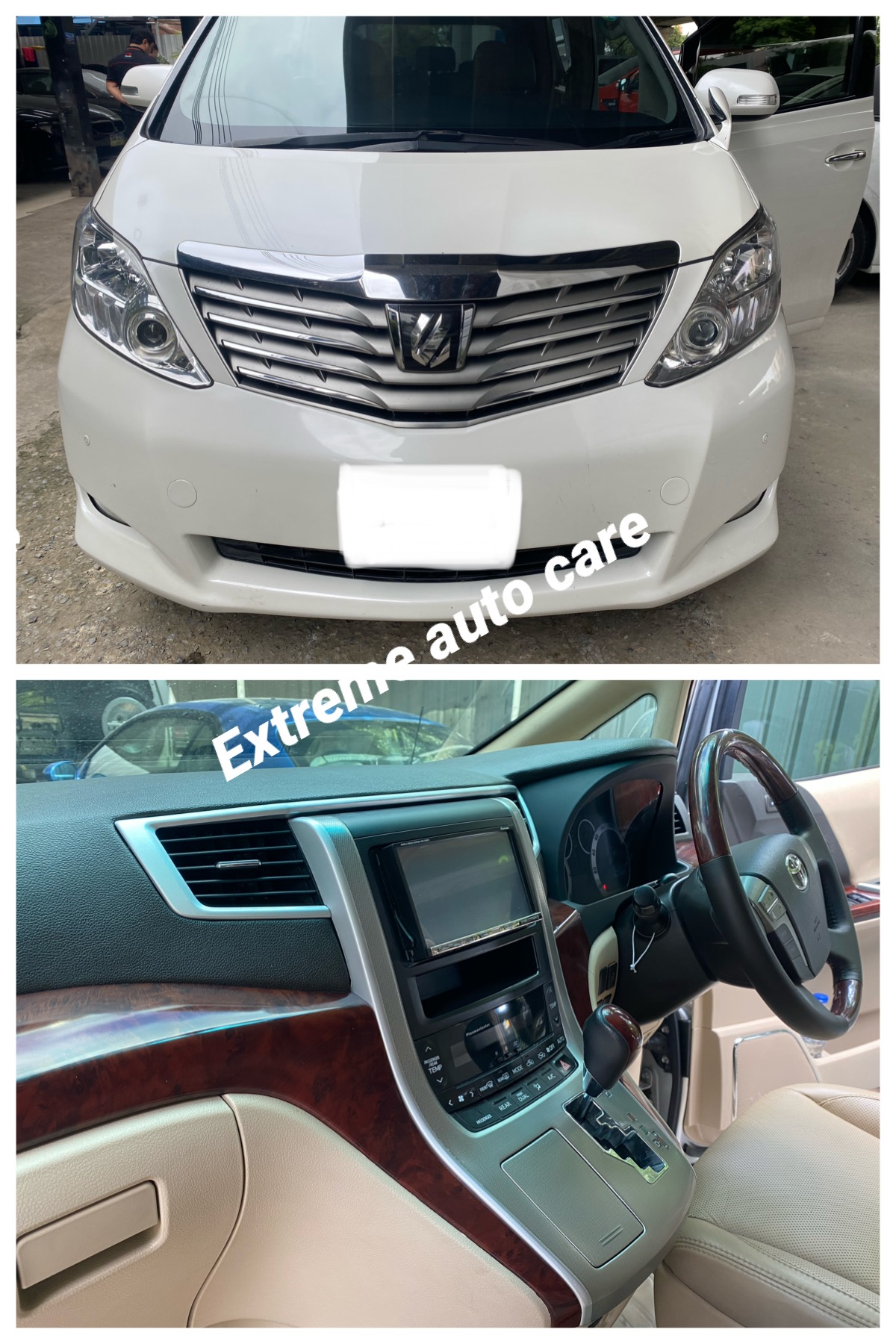 งานหุ้มคอนโซลหน้า Alphard 20