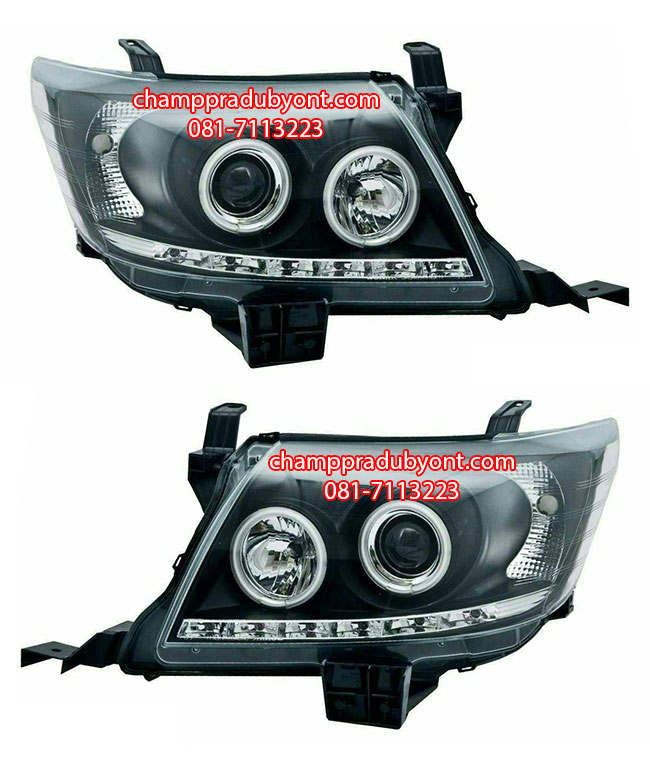 ไฟหน้าโปรเจคเตอร์ TOYOTA VIGO CHAMP 11-14 ดำ วงแหวน LED ยาว (V.2)