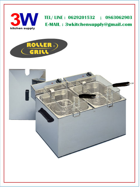 RF12DS ROLLER GRILL Electric fryer เตาทอดไฟฟ้า 12 ลิตร + 12 ลิตร