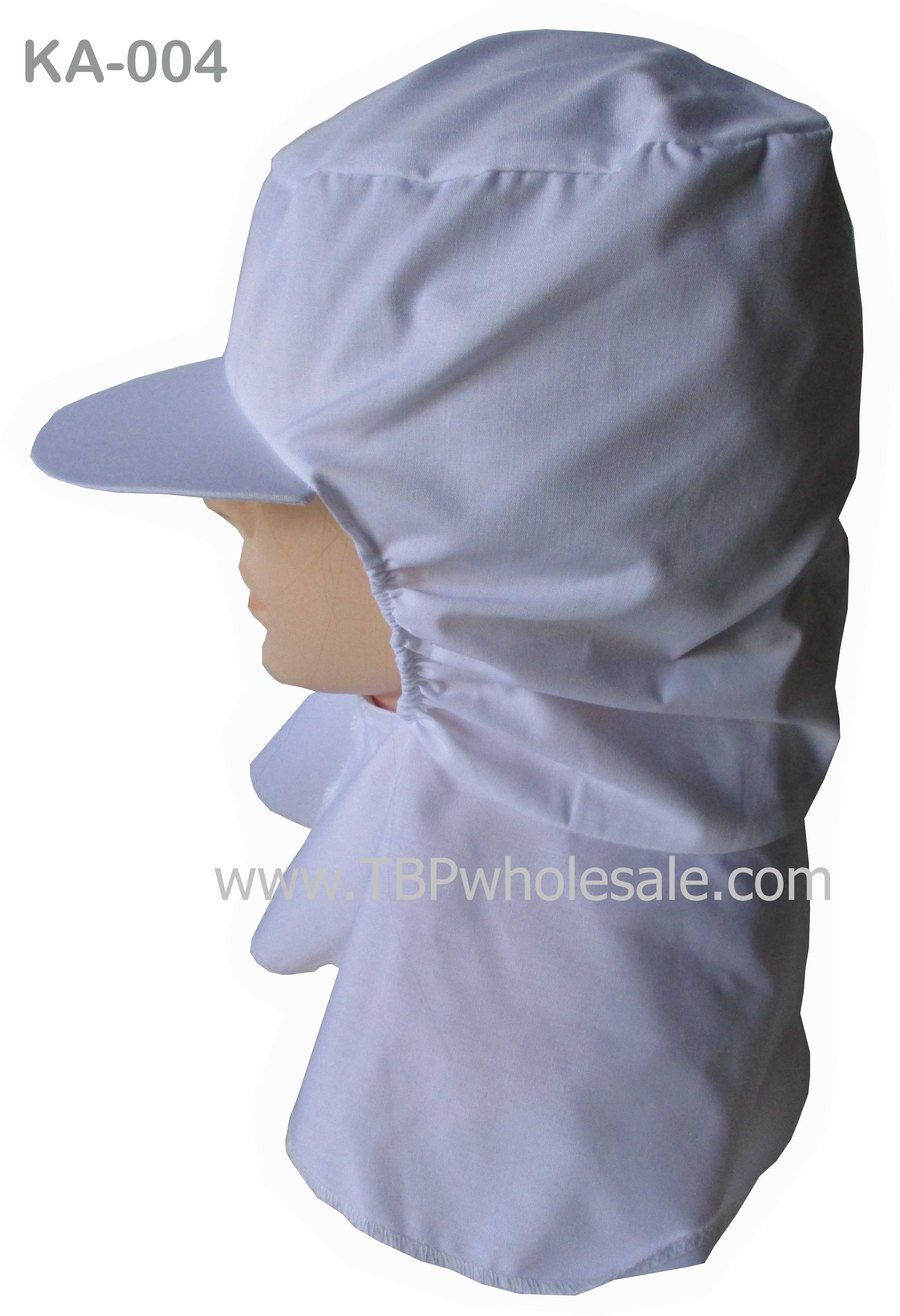 KA-004===ราคาส่ง 85 บาท ขั้นต่ำ 100 ใบ หมวกแก๊ป ผ้าทั้งใบคลุมบ่า รอบหน้ายางยืดติดเทปตุ๊กแกใต้คาง (ผ้าโทเร210เส้น) สนใจติดต่อ 0810110084/023972066