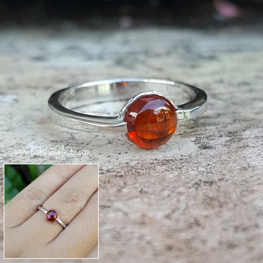 แหวนพลอยโกเมนส้ม Garnet พลอยวันพฤหัส