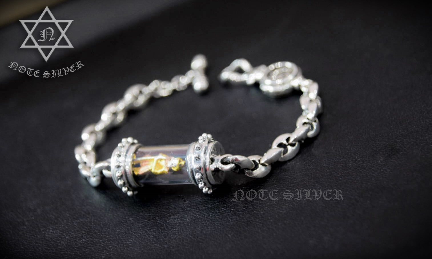ปลอกตะกรุดเงินแท้ สายข้อมือลาย infinity ไซส์ M Sterling Silver 925 NSBL2726