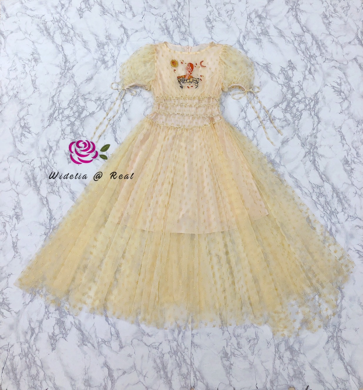 Korea Maxi Dress แม็กซี่เดรสแขนพองแสนสวย คุณขารุ่นนี้น่ารักดั่งเจ้าหญิง