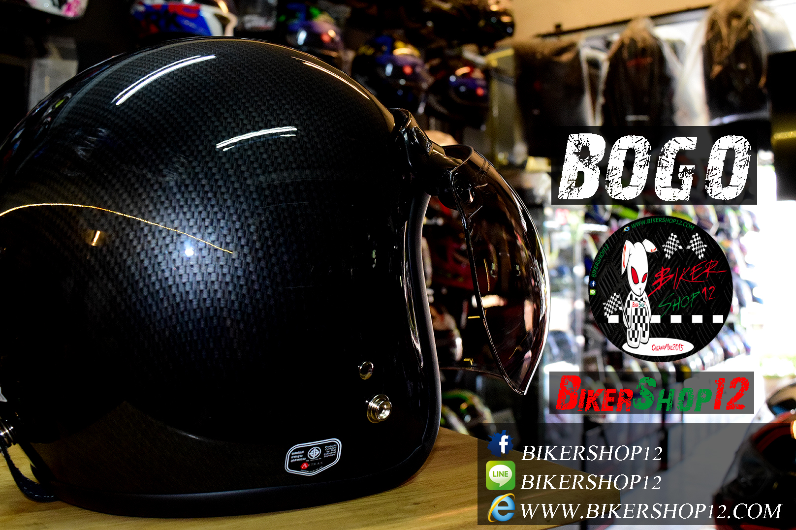 Shieldหรือหน้ากากหมวกกันน็อค แนววินเทจ(เปิดหน้ากากได้) Bogo ทรง BUBBLE มีสีใส,สีชา,สีดำ,สีส้ม,สีเหลืองและสีอื่นๆ