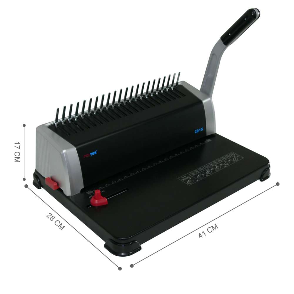 ขนาด เครื่องเข้าเล่ม 21 ห่วง PROTEX รุ่น HP5012(2015)