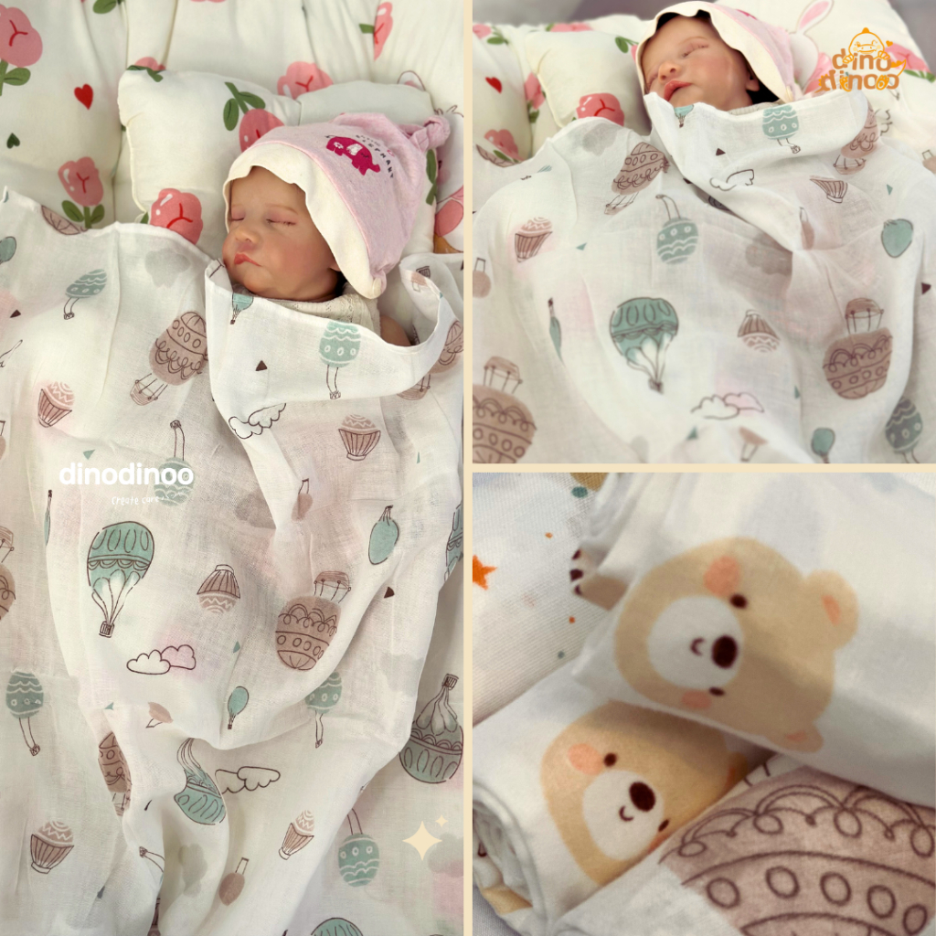🌸ผ้าอ้อม รุ่น สาลู 🌸ผ้าอ้อมสาลู Cotton 100% ทน ไม่เป็นขลุย ใช้ได้ถึงลูกโต dinoodinoo