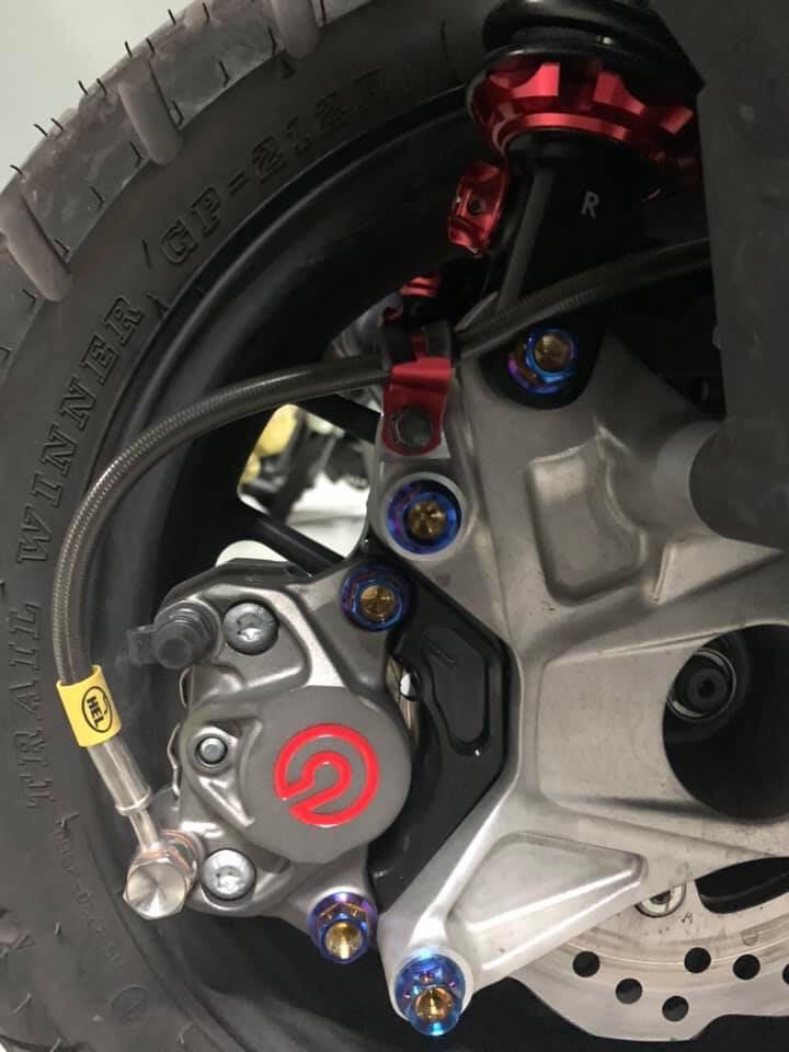 ขาปั้มเบรคเหลังแต่ง CNC For ADV150 สำหรับปั้ม Brembo 2 Pot