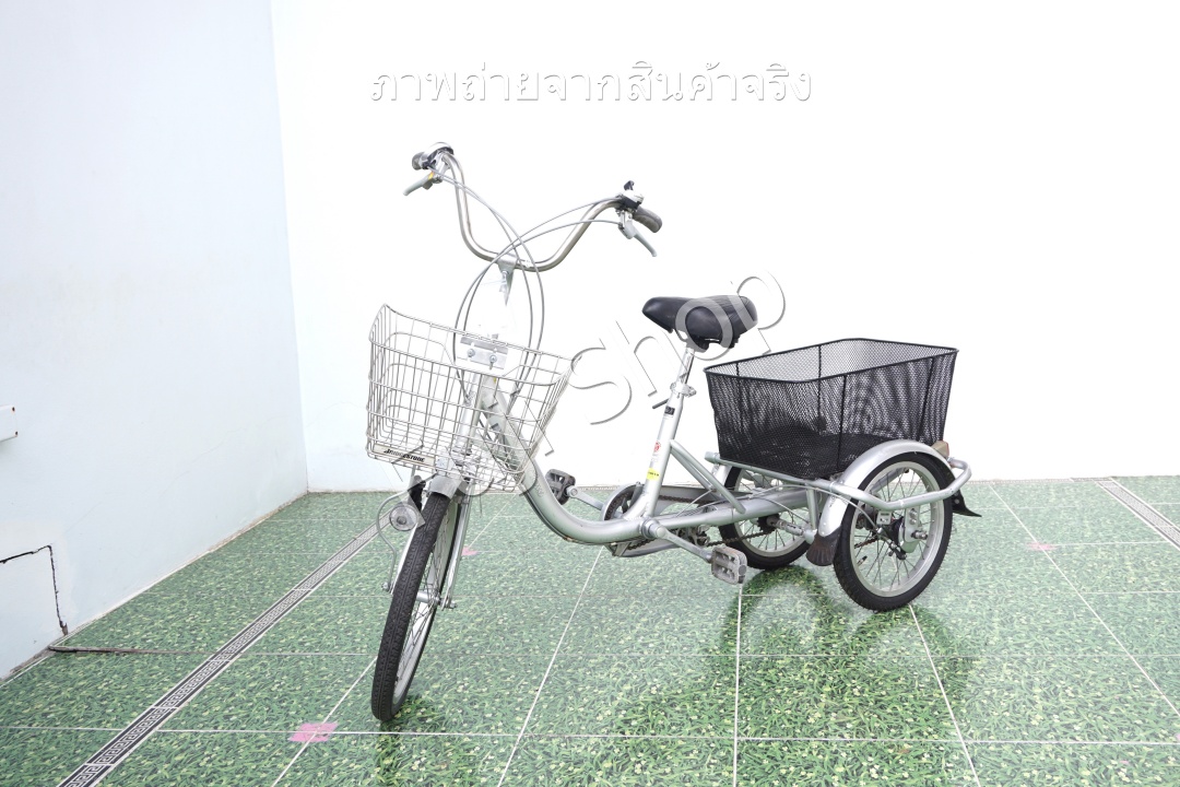 จักรยานสามล้อญี่ปุ่น - ล้อ 20/16 นิ้ว - มีเกียร์ - Natural Flow - สีเงิน [จักรยานมือสอง]