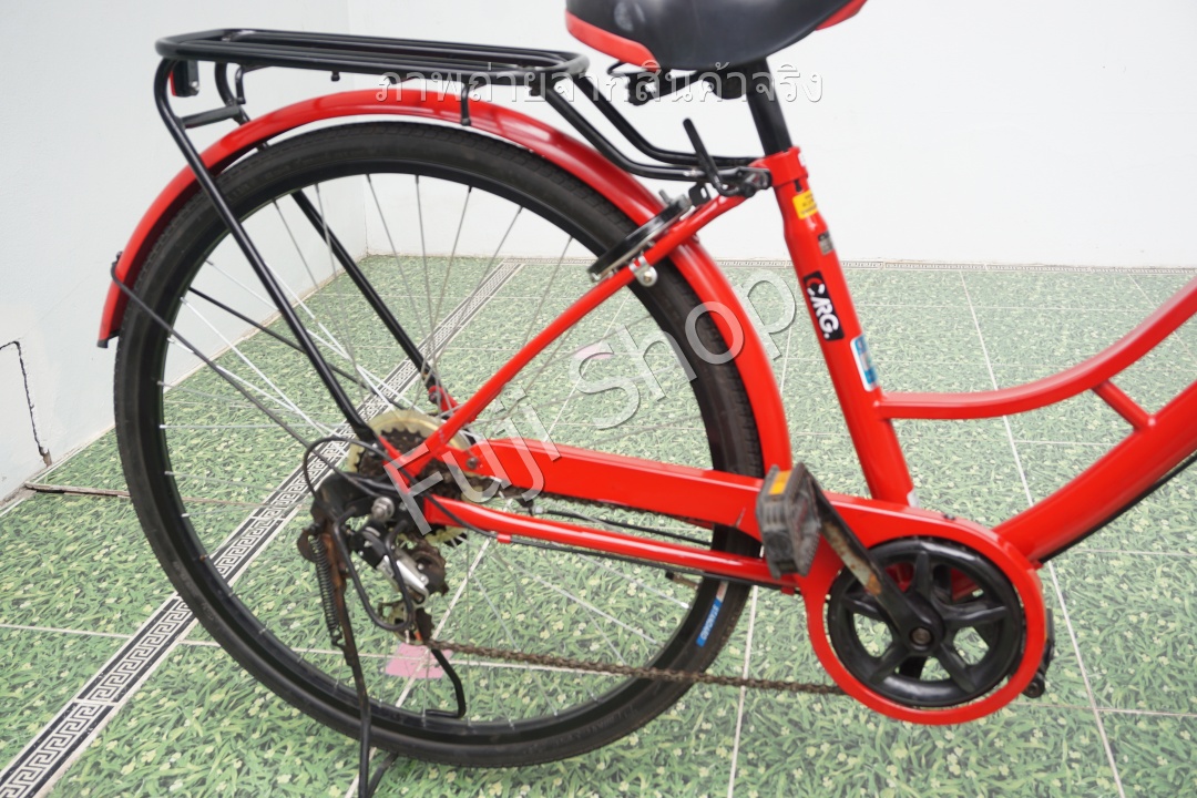 จักรยานแม่บ้านญี่ปุ่น - ล้อ 26 นิ้ว - เกียร์ 6 สปีด - ไฟหน้าอัตโนมัติ - สีแดง [จักรยานมือสอง]