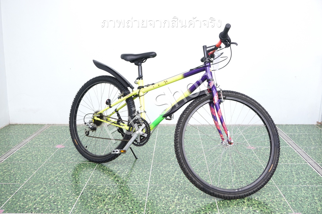 จักรยานเสือภูเขาญี่ปุ่น- ล้อ 26 นิ้ว - มีเกียร์ - โครโมลี่ - สีม่วง [จักรยานมือสอง]