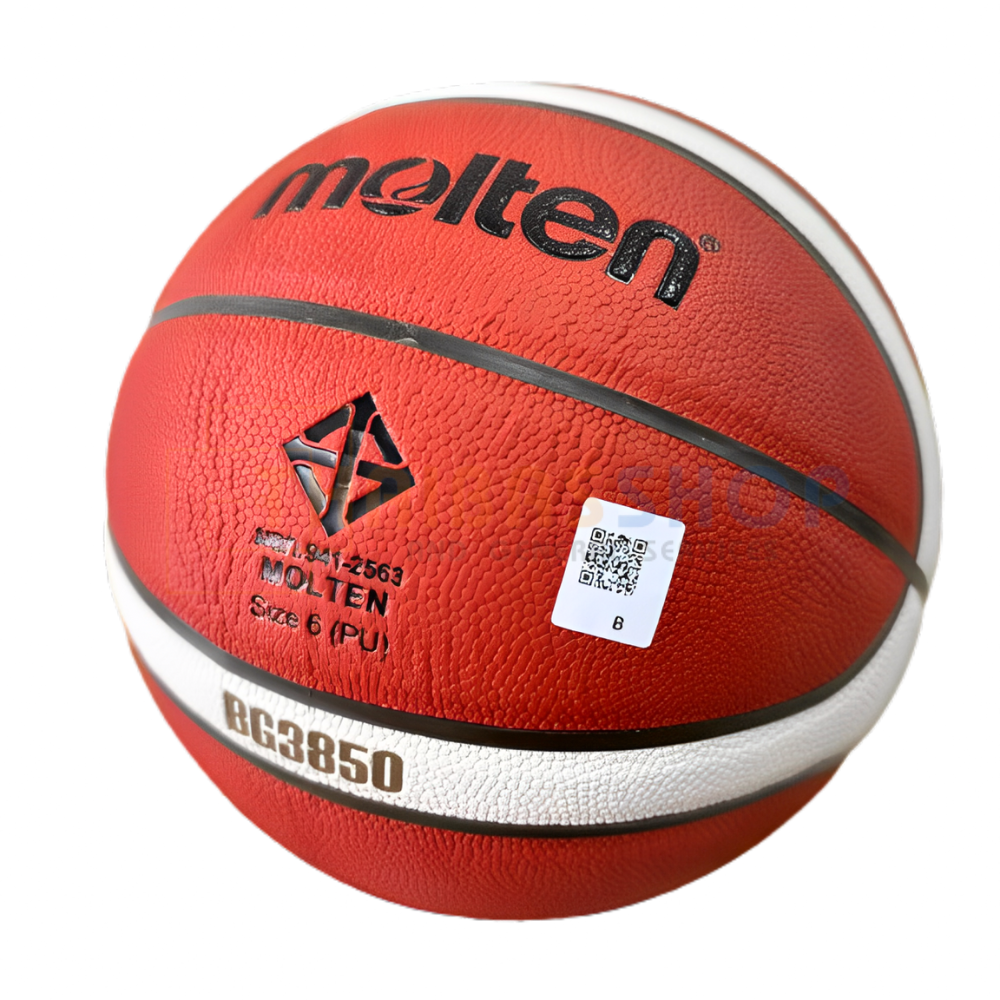 (ของแท้ 100%) บาสเกตบอล ลูกบาส Molten B6G3850 ลูกบาสเกตบอลหนังพียู(PU) เบอร์ 6 มีมอก. รุ่นใหม่