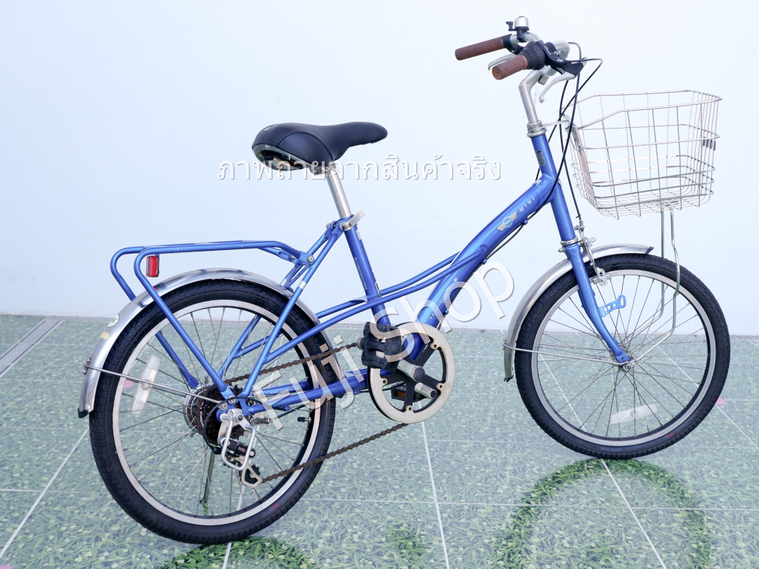 จักรยานญี่ปุ่น - ล้อ 20 นิ้ว - มีเกียร์ - Mini Cooper - สีฟ้า [จักรยานมือสอง]
