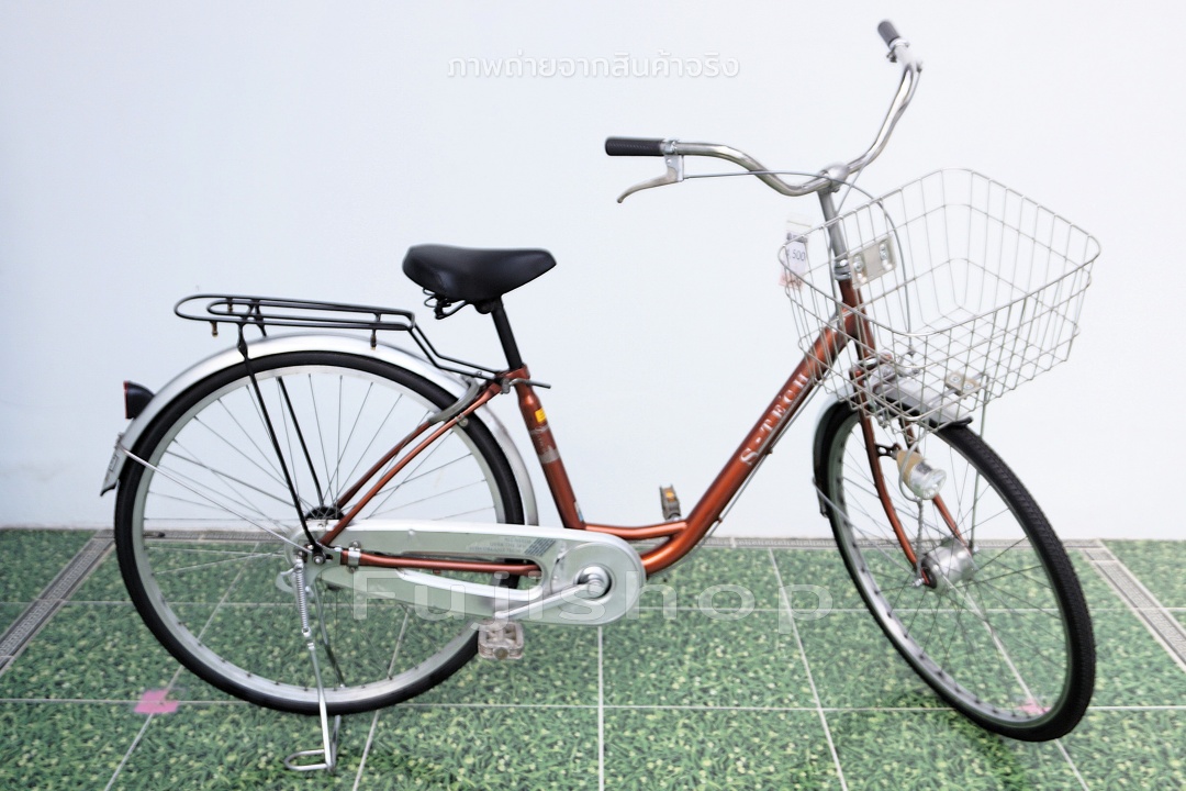 จักรยานแม่บ้านญี่ปุ่น - ล้อ 26 นิ้ว - ไม่มีเกียร์ - ไฟหน้าอัตโนมัติ - S-Tech - สีน้ำตาล [จักรยานมือสอง]