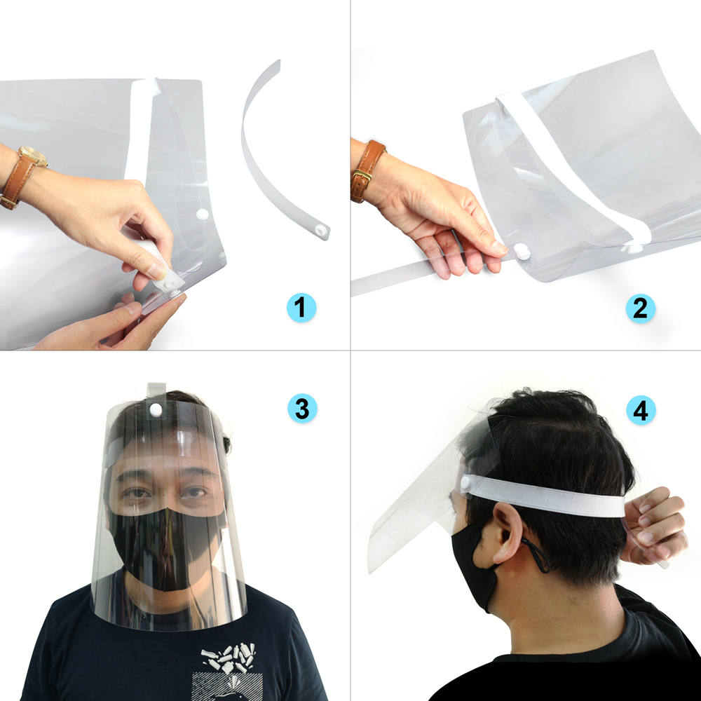 วิธีประกอบหน้ากากพลาสติกใส ป้องกันใบหน้า JP-035
