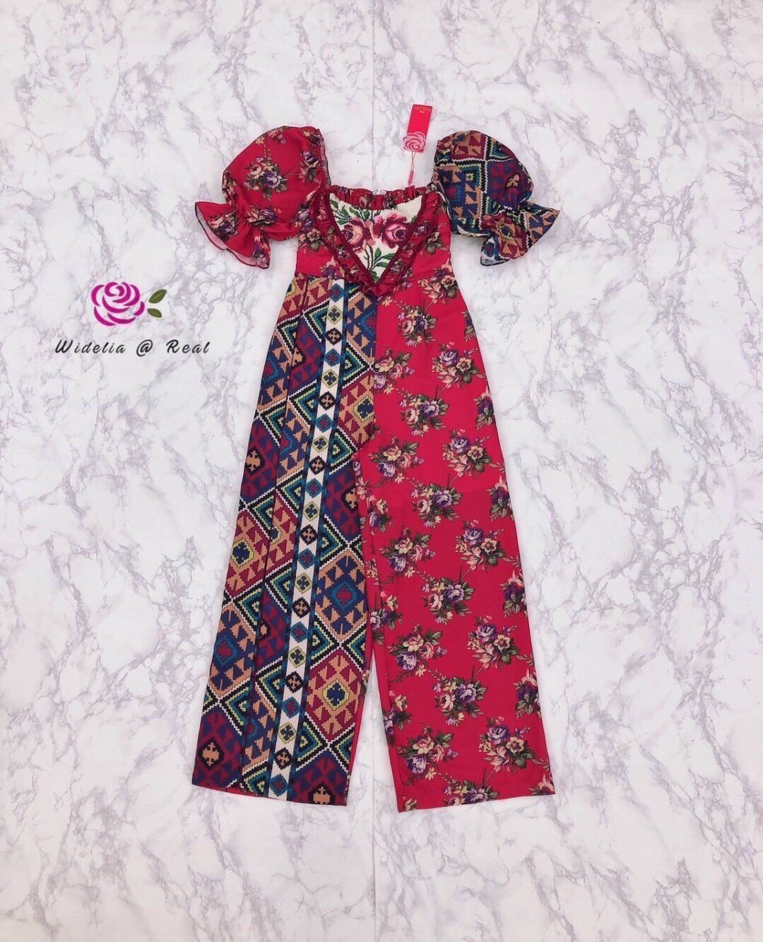 Vintage Jumpsuit :: จั้มวินเทจตัวยาวสวยทรงเก๋ คอเหลี่ยมสวย