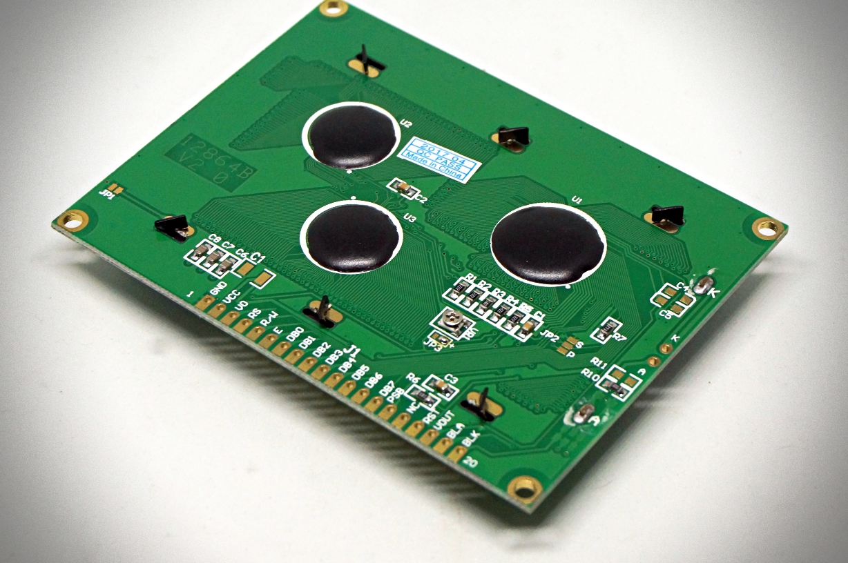 128x64 LCD module จอสีเขียว