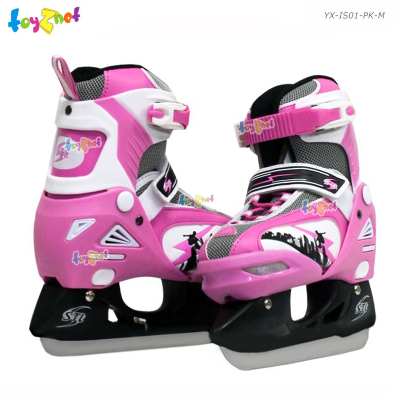 Toyznet ส่งฟรี รองเท้าสเก็ตน้ำแข็ง สีชมพู Size M (35-38) รุ่น YX-IS01-PK-M