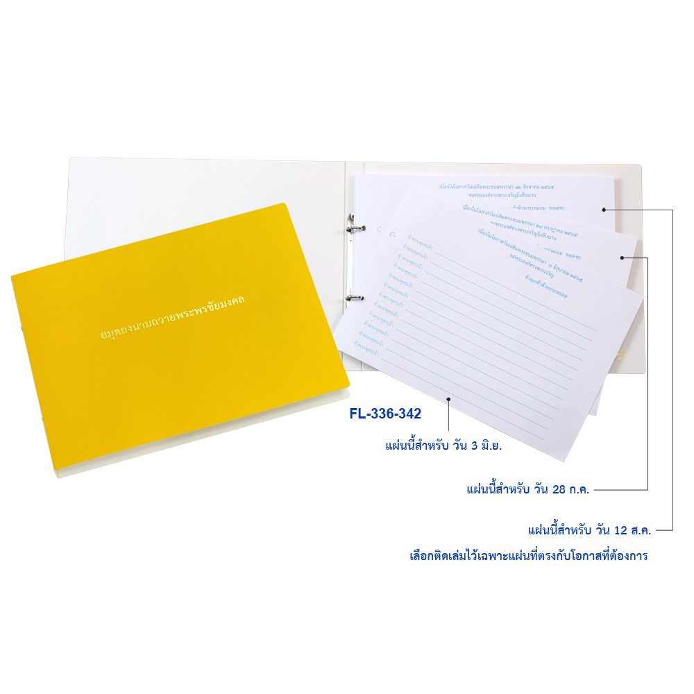 สมุดลงนามถวายพระพรชัยมงคล RB-196 A4 สีเหลือง