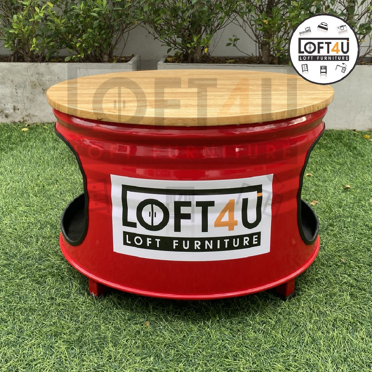 โต๊ะกลางกลม : Steel Barrel Table (60x60Cm)