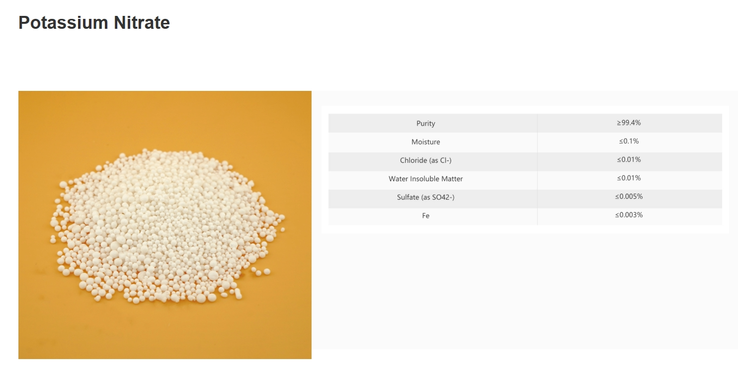 KNO3 Potassium Nitrate (Prill) ปุ๋ยเกล็ด KNLAN 13.5-0-46 จีเกรด แบบปั้นเม็ดเพื่อให้ไม่จับเป็นก้อน บรรจุ 25 กิโลกรัม