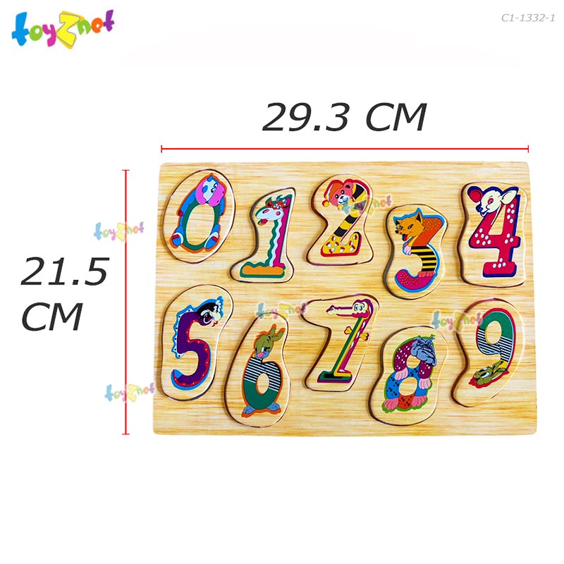 Toyznet จิ๊กซอไม้นูน 10 ชิ้น (0-9) รุ่น C1-1332-1