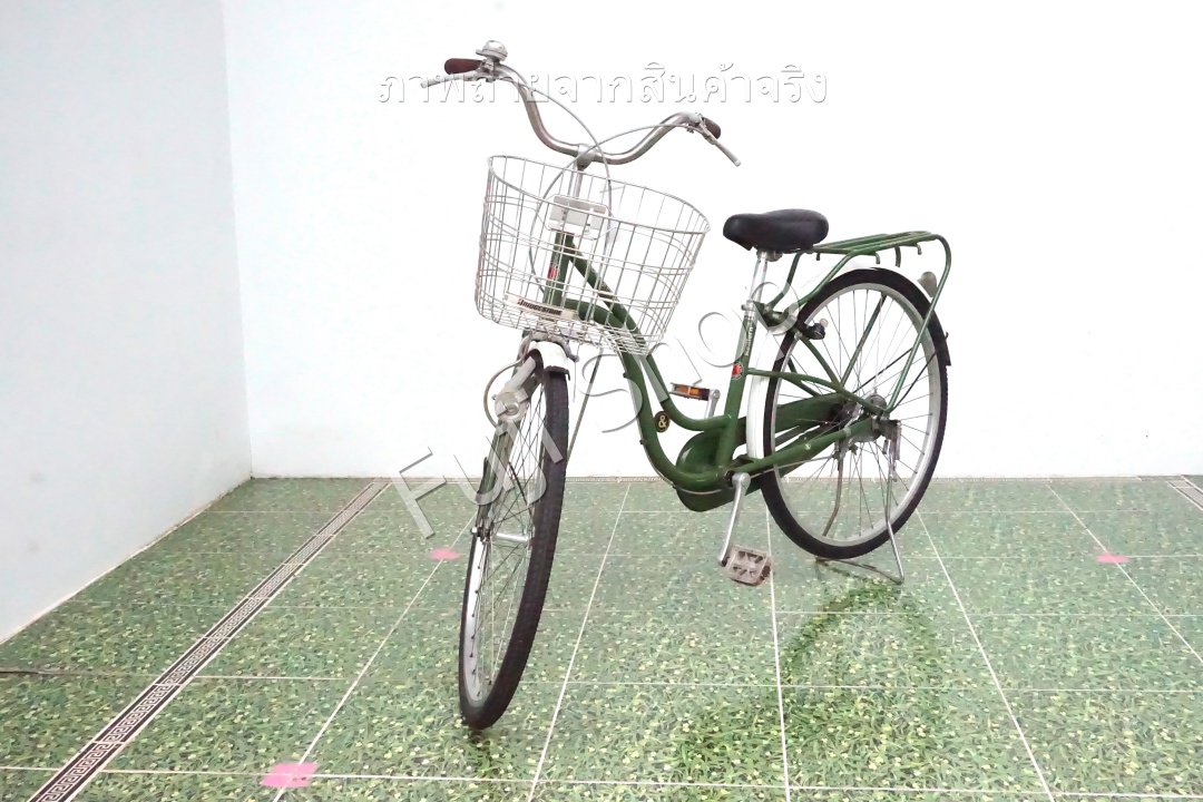 จักรยานแม่บ้านญี่ปุ่น - ล้อ 26 นิ้ว - ไม่มีเกียร์ - ไฟหน้าอัตโนมัติ - สีเขียว [จักรยานมือสอง]