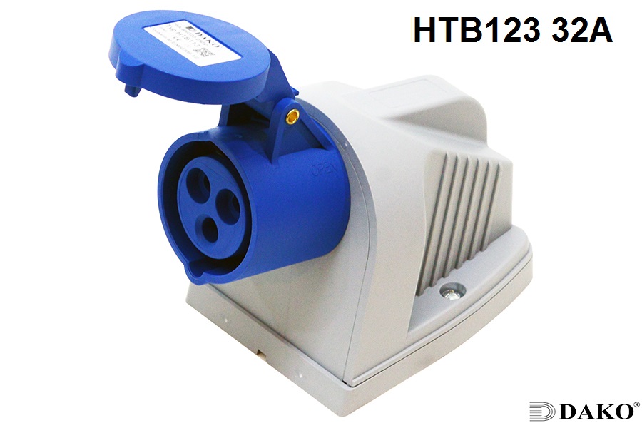 HTB 123 ปลั๊กตัวเมียติดลอย 2P+E 32A 230V IP44 6h