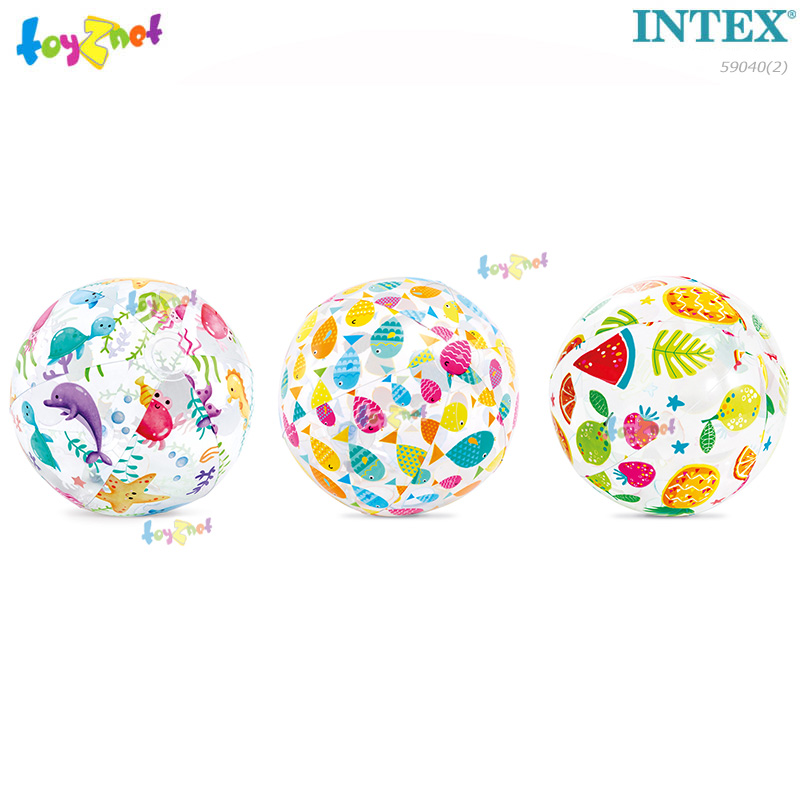 Intex ส่งฟรี บอลชายหาดลายสดใส 20 นิ้ว (51 ม.) คละลาย 2 ลูก รุ่น 59040