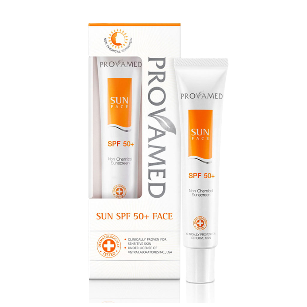 Provamed Sun Face SPF50+ 30mL ครีมกันแดดสูตร Non Chemical (Beige-เนื้อ)