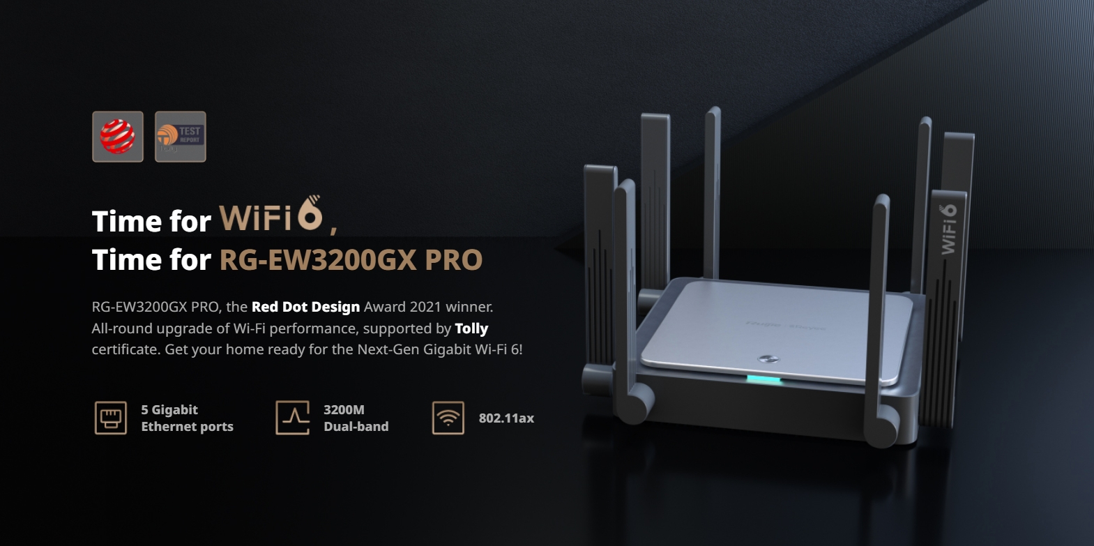 RUIJIE RG-EW3200GX PRO / CLOUD ROUTER 3200Mbps, Wi-Fi 6, Mesh Dual Band 2.4/5 GHz BY BILLIONAIRE SECURETECH RG-EW3200GX PRO