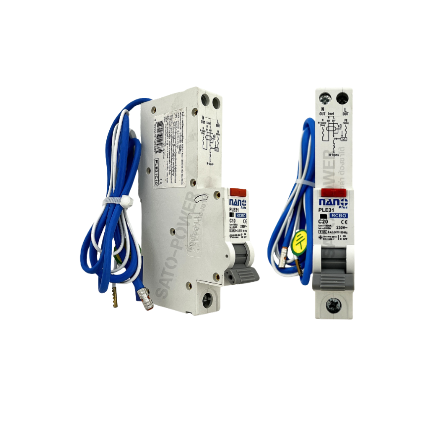 NANO RCBO เบรกเกอร์กันดูด รุ่น PLE31 1P 6kA เซอร์กิตเบรกเกอร์ (RCBO) 10A 16A 20A 25A 32A 40A 50A รุ่น PLE31