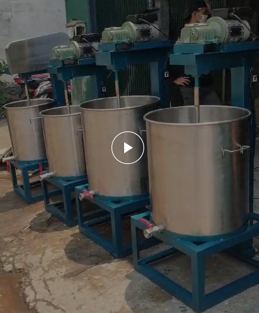 เครื่องผสมของเหลว น้ำจิ้ม แชมพู สารเคมี 100ลิตร เครื่องกวนเจลล้างมือแอลกอฮอลล์