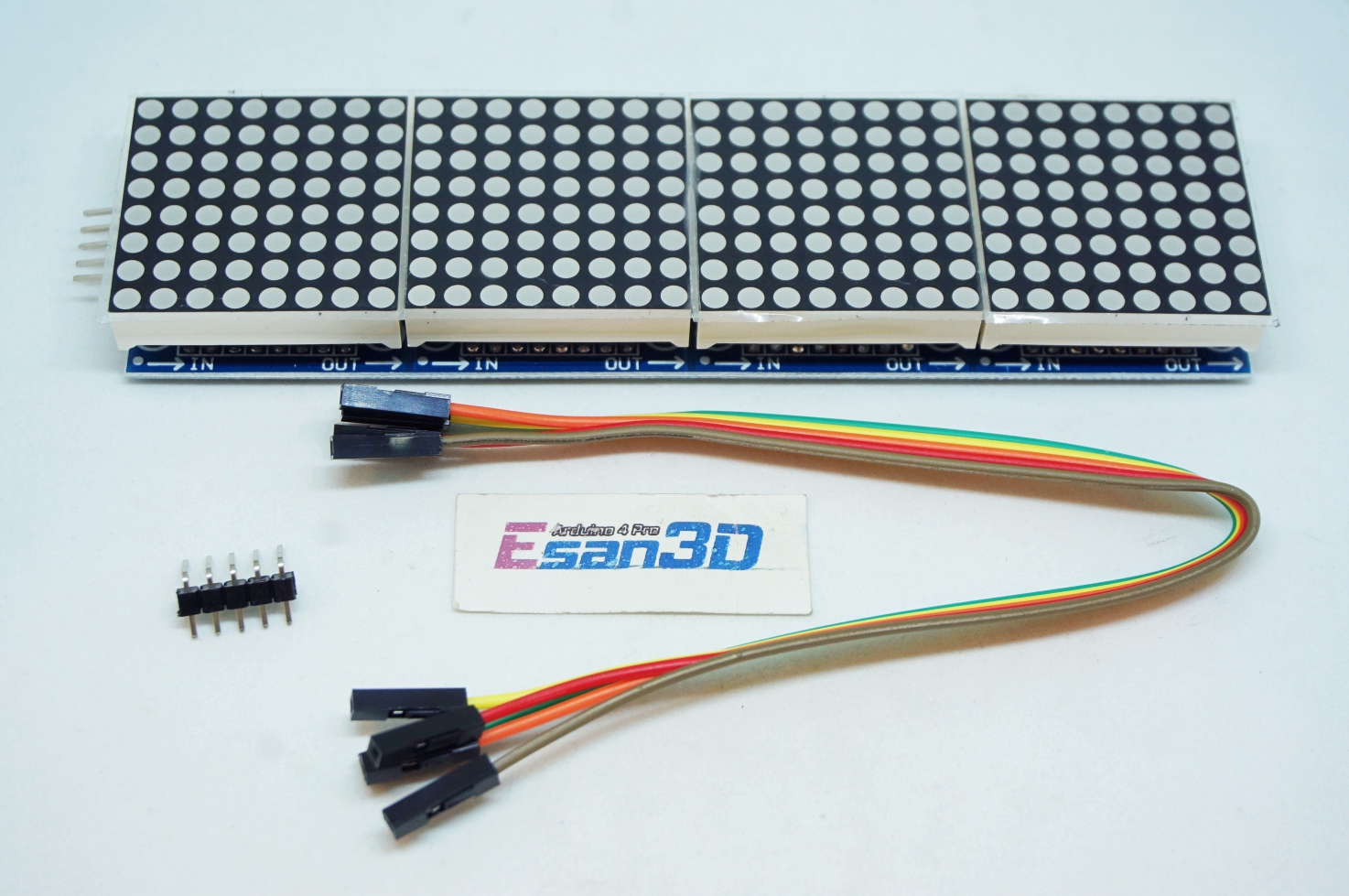 MAX7219 Dot Matrix Module สีเขียว (4 modules)