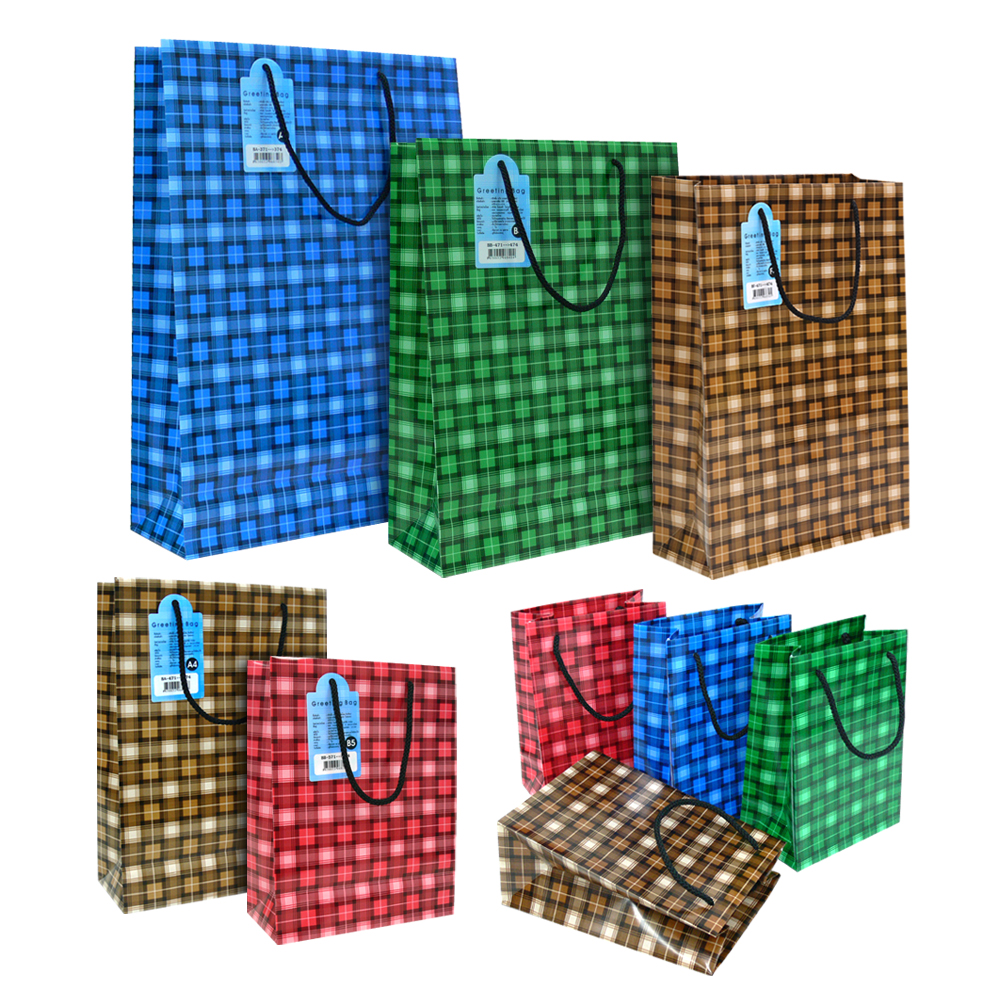 ถุงช้อปปิ้ง Greeting Bag ลายสก็อตใหญ่