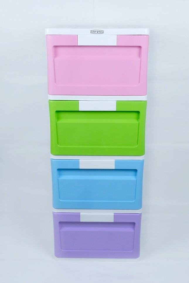 ลิ้นชัก M Max 4 ชั้นโครงขาวเรนโบว์