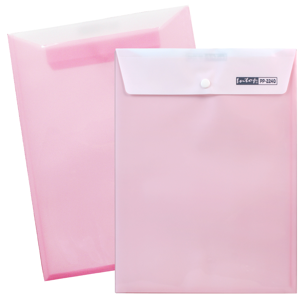 ซองกระดุม A4 Three in One Folder PP-224Q สีชมพู